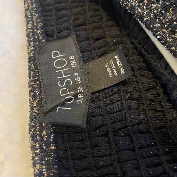 Black and silver metallic crop top By Topshop size small or 4 NWOT - Picture 5 of 5